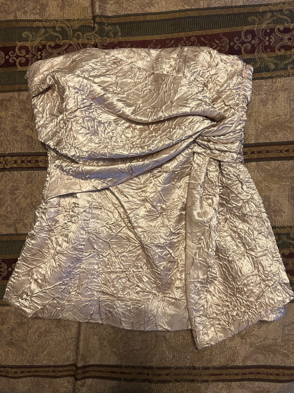 Ruched Strapless Shimmery Bustier Top
